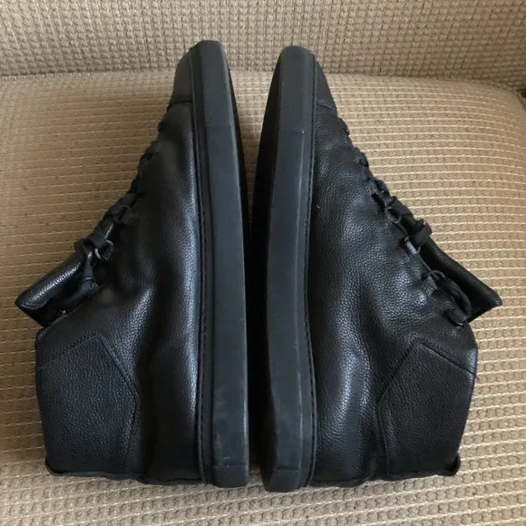 Balenciaga Men's Black Arena Leather Boots.